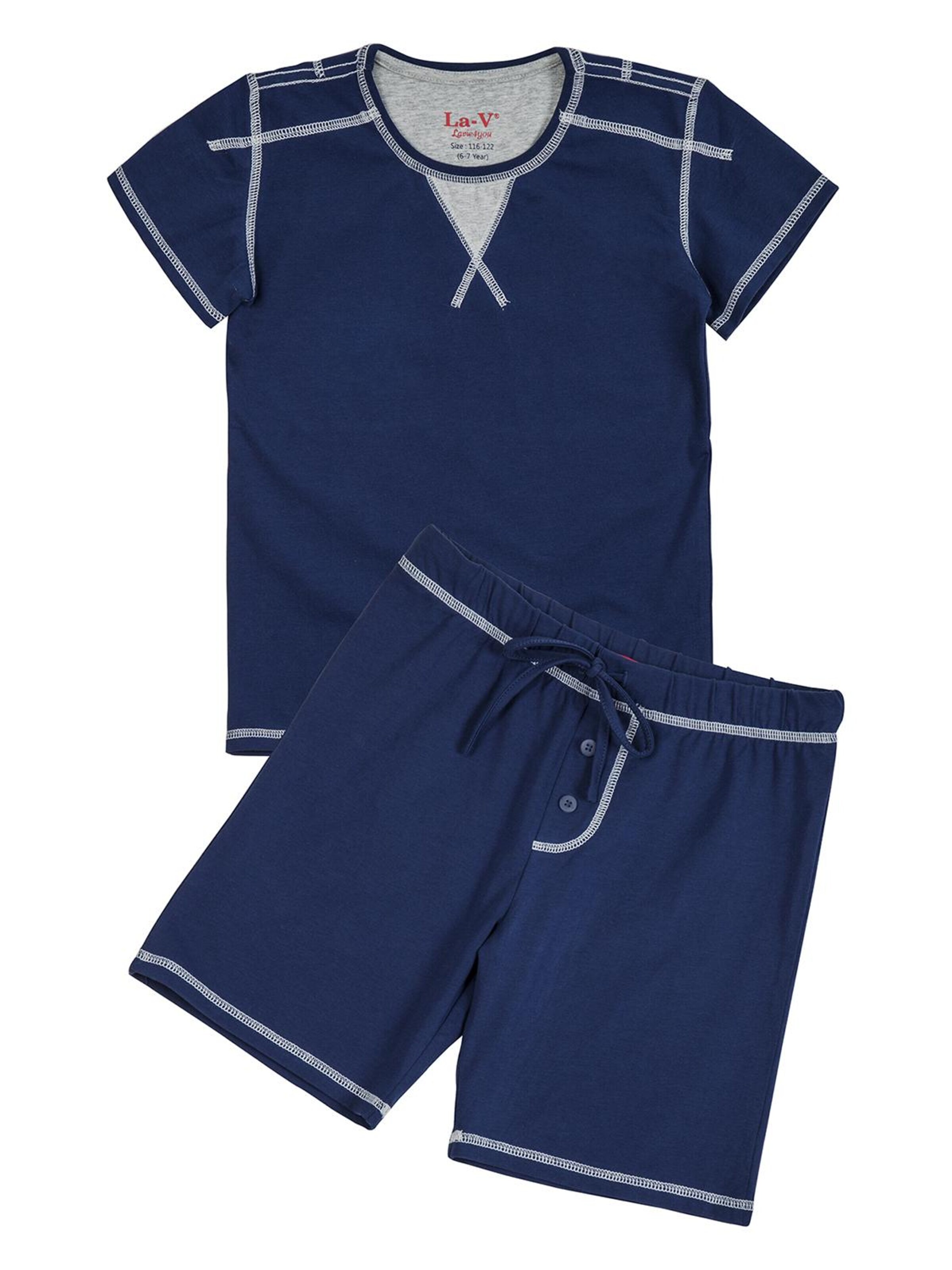 La V Nachtkledij in Blauw: voorkant