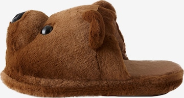 Next Slippers in Brown: front