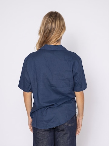 Thinking MU Bluzka 'Blue Night Hemp Jules Shirt Blue' w kolorze niebieski