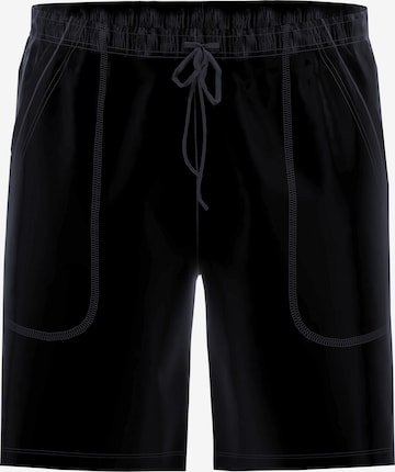 Ammann Pajama Pants ' Lounge Kurz ' in Black: front