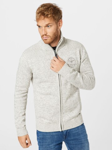 Petrol Industries Knit Cardigan in Beige: front