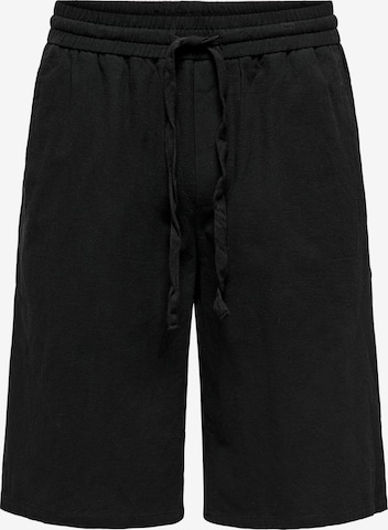 Only & Sons Loose fit Pants 'Laus' in Black: front