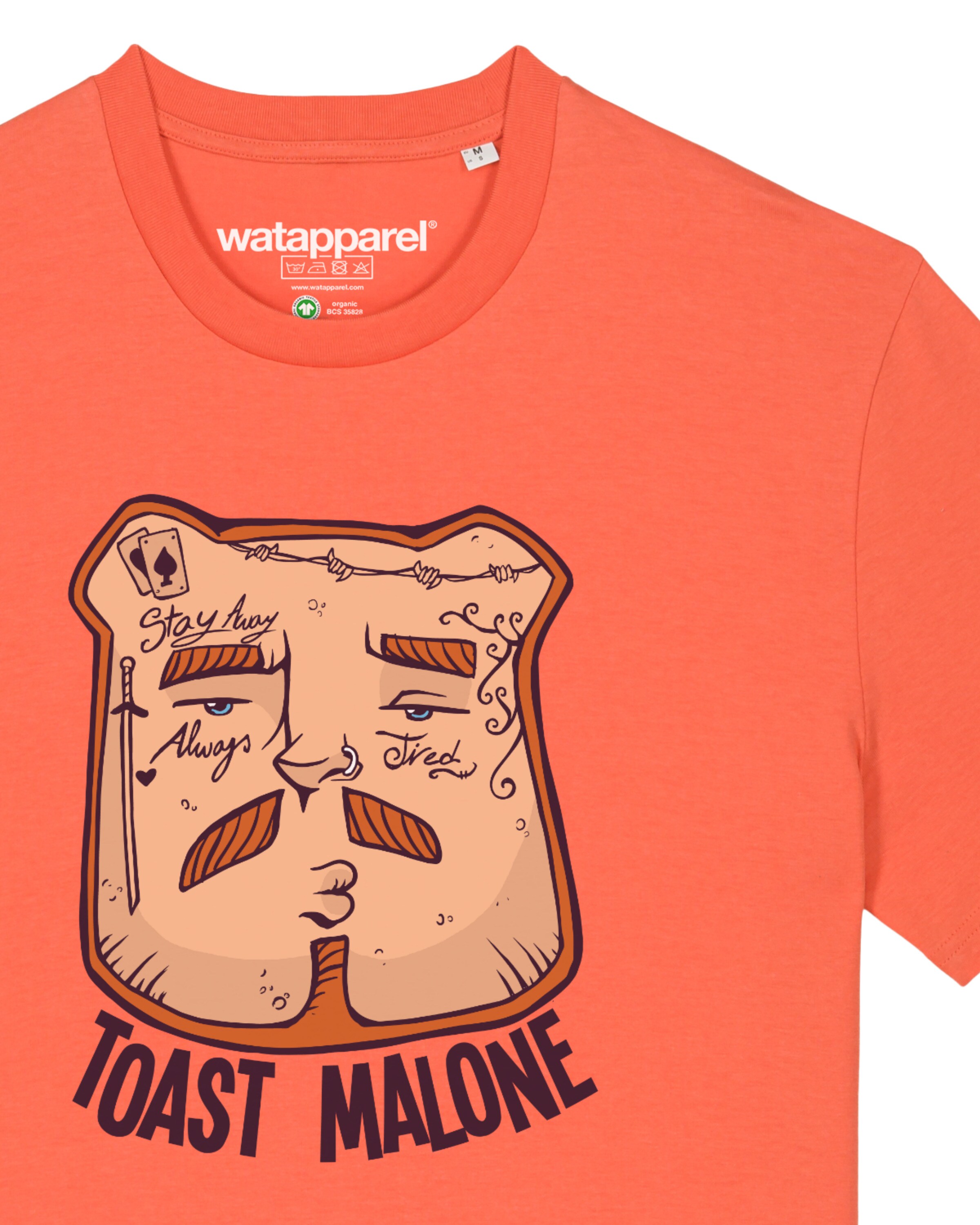 Maglietta ' Toast Malone ' di Watapparel in arancione