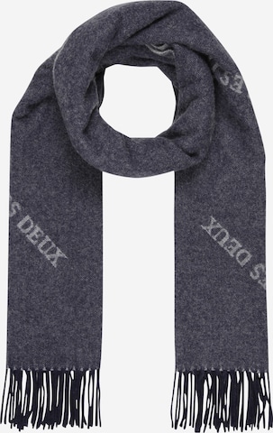 Les Deux Scarf 'Intarsia' in Blue: front
