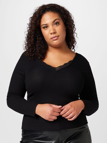 ABOUT YOU Curvy Shirt 'Christina' in Zwart: voorkant