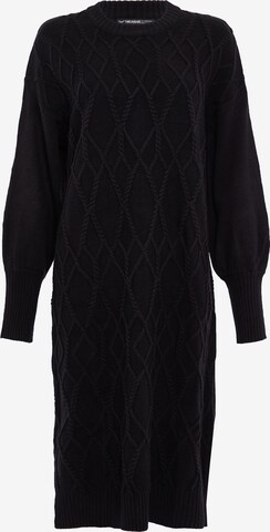 Threadbare Knitted dress 'Harley' in Black: front