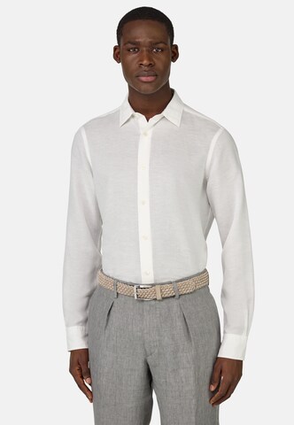 Boggi Milano Regular fit Button Up Shirt in White: front