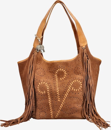 Sac bandoulière ANOKHI en marron : devant