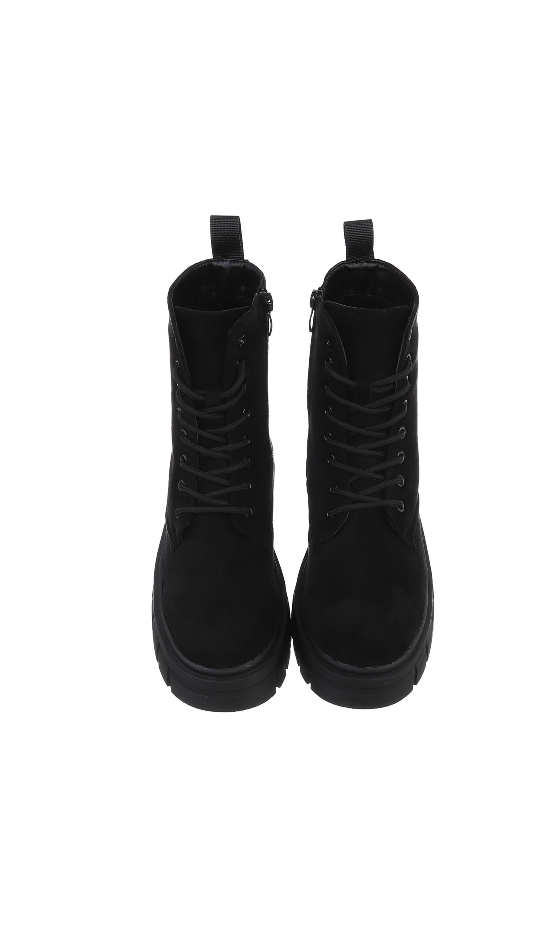 Ital-Design Schnürstiefelette in Schwarz