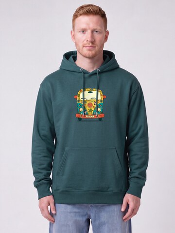 Sweat-shirt 'Hippies Bus' Watapparel en vert : devant