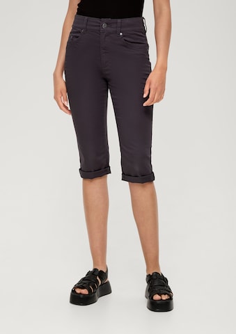 QS Slim fit Trousers in Grey: front
