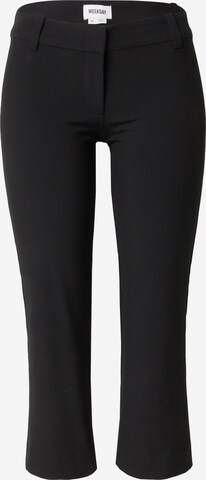 WEEKDAY Slim fit Trousers in Black: front