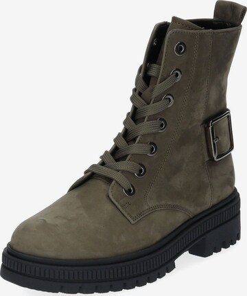 GABOR Lace-Up Ankle Boots in Green: front