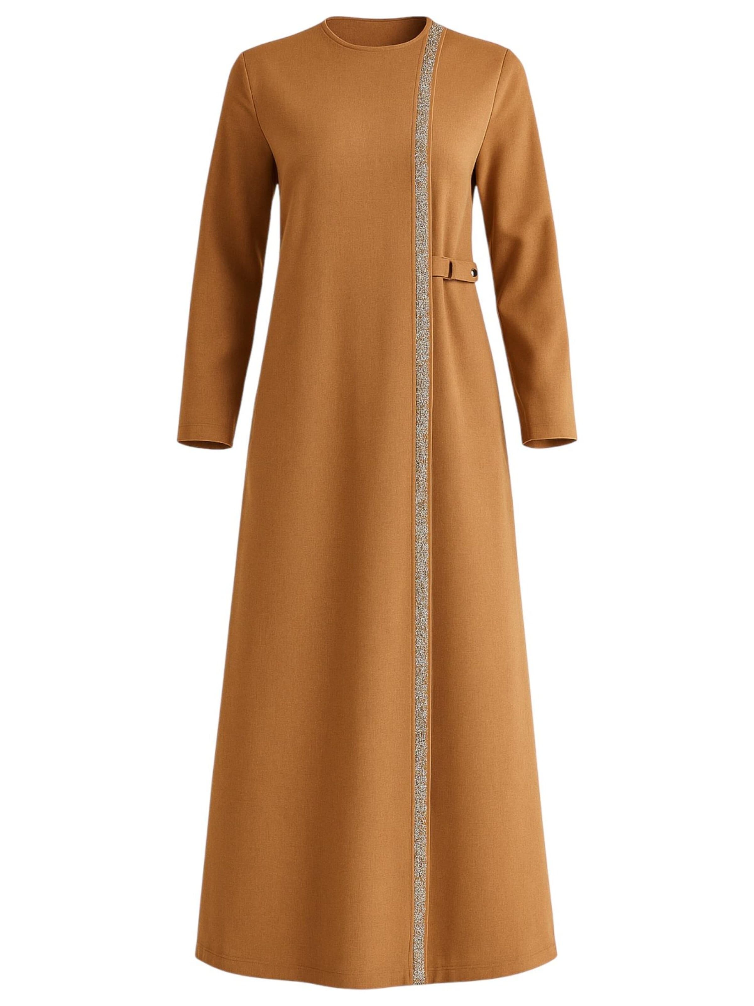 Robe 'Leila-Ferace' fashionshowcase en beige : devant