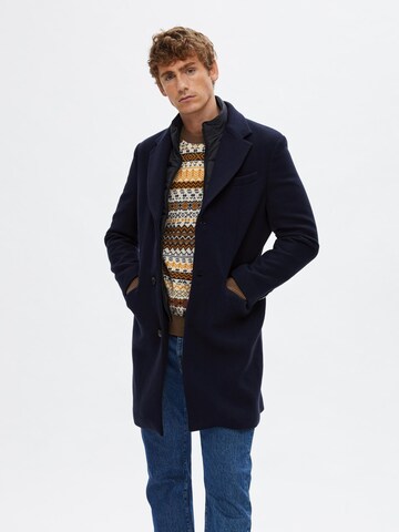 Manteau mi-saison 'Joseph' SELECTED HOMME en bleu : devant