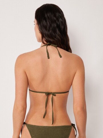 CALZEDONIA Triangel Bikinitop 'Crinkle Waves' in Grün