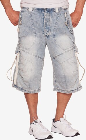 JET LAG Baggy Cargo Jeans 'Evan' in Blue: front
