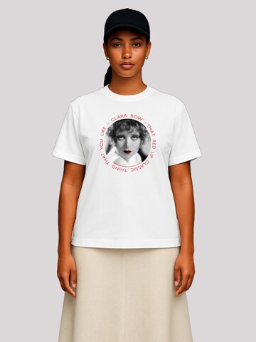 F4NT4STIC Shirt 'Clara Bow That Red Lip Classic Thing Circle' in Wit: voorkant