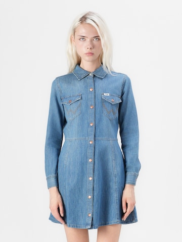 WRANGLER - Vestidos camiseiros em azul: frente