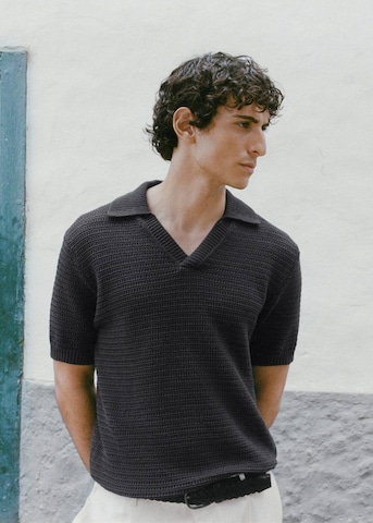 MANGO MAN Poloshirt 'Splash' in Grau