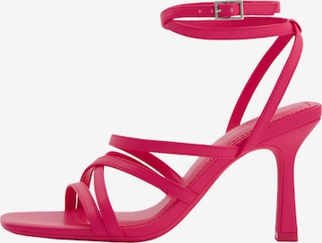 Bershka Páskové sandály – pink