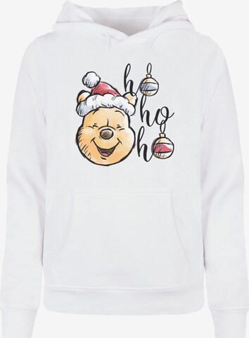 ABSOLUTE CULT Sweatshirt 'Winnie The Pooh - Ho Ho Ho Baubles' in Wit: voorkant