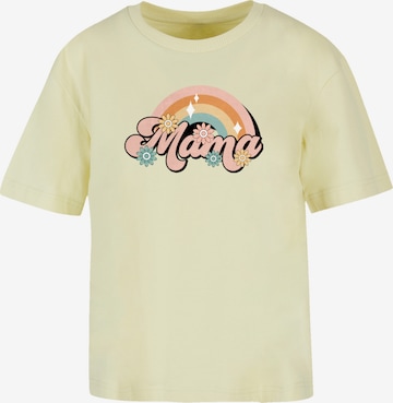F4NT4STIC T-Shirt 'Mothers Day Celebration Rainbow Mama Design Mom Appreciation' in Gelb: Vorderseite