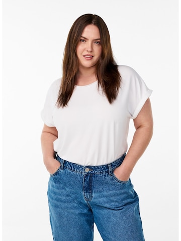 Zizzi Shirt 'Manna' in Wit: voorkant