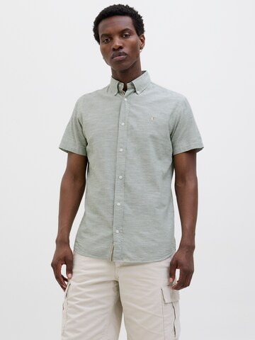 JACK & JONES Regular fit Button Up Shirt 'JPRBLUSUMMER' in Green: front