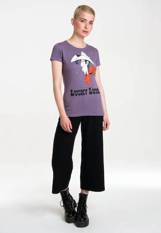 LOGOSHIRT Shirt 'Lucky Luke Portrait' in Lila