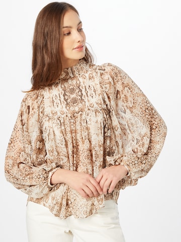 Bardot Blouse in Brown: front