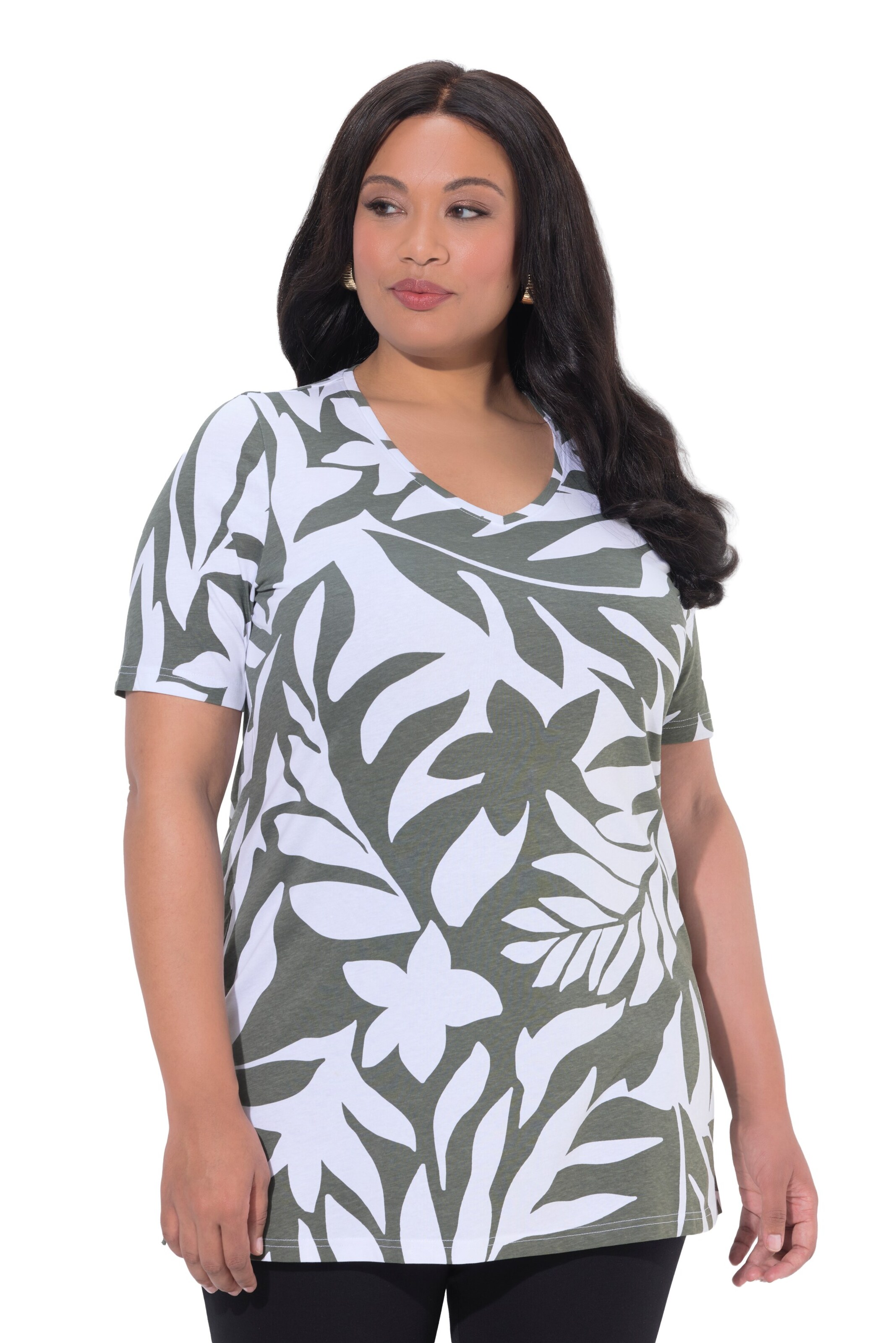 Ulla Popken Shirt in Groen: voorkant