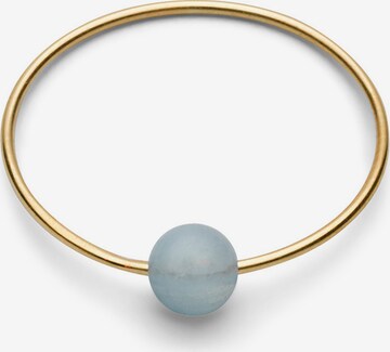 Jukserei Ring 'Birthstone March - Aquamarine' i guld: framsida