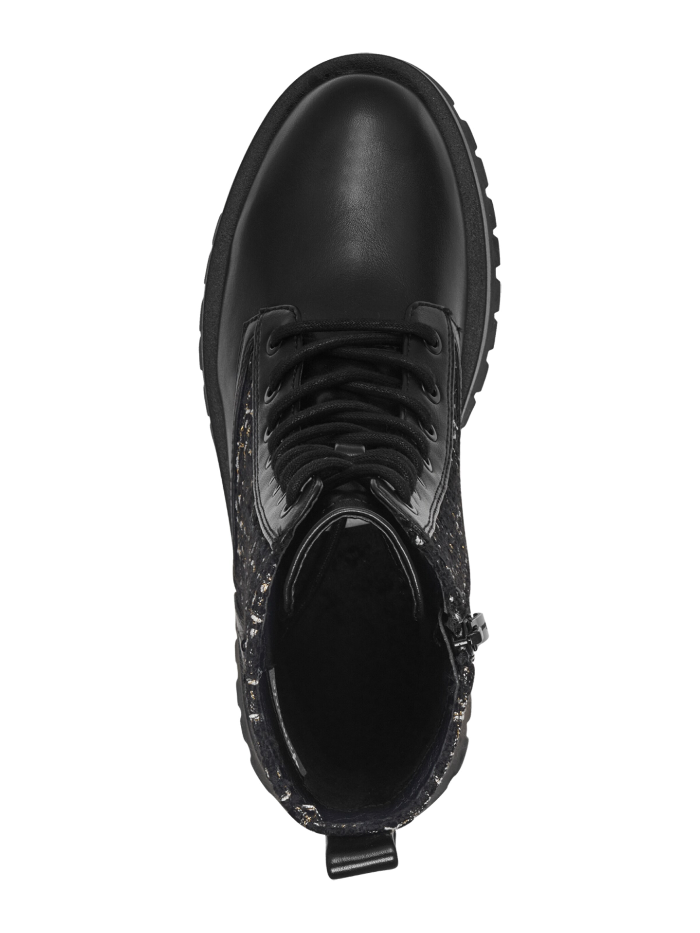 Tamaris Μποτάκι με κορδόνια σε μαύρο