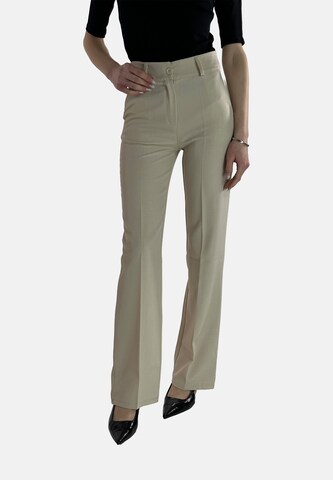 Elara Flared Hose in Beige: Vorderseite