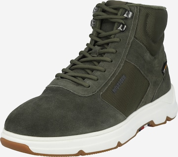 Boots stringati di TOMMY HILFIGER in verde: frontale