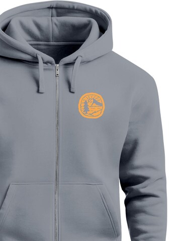 Neverless Sweatjacke 'Landschaft Badge'‌‌‌‌‌‌‌‌ in Grau
