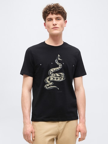 Tricou 'Discorb' de la HUGO pe negru: față