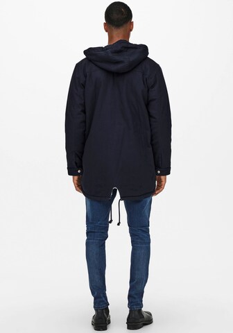 Parka mi-saison 'Alexander' Only & Sons en bleu