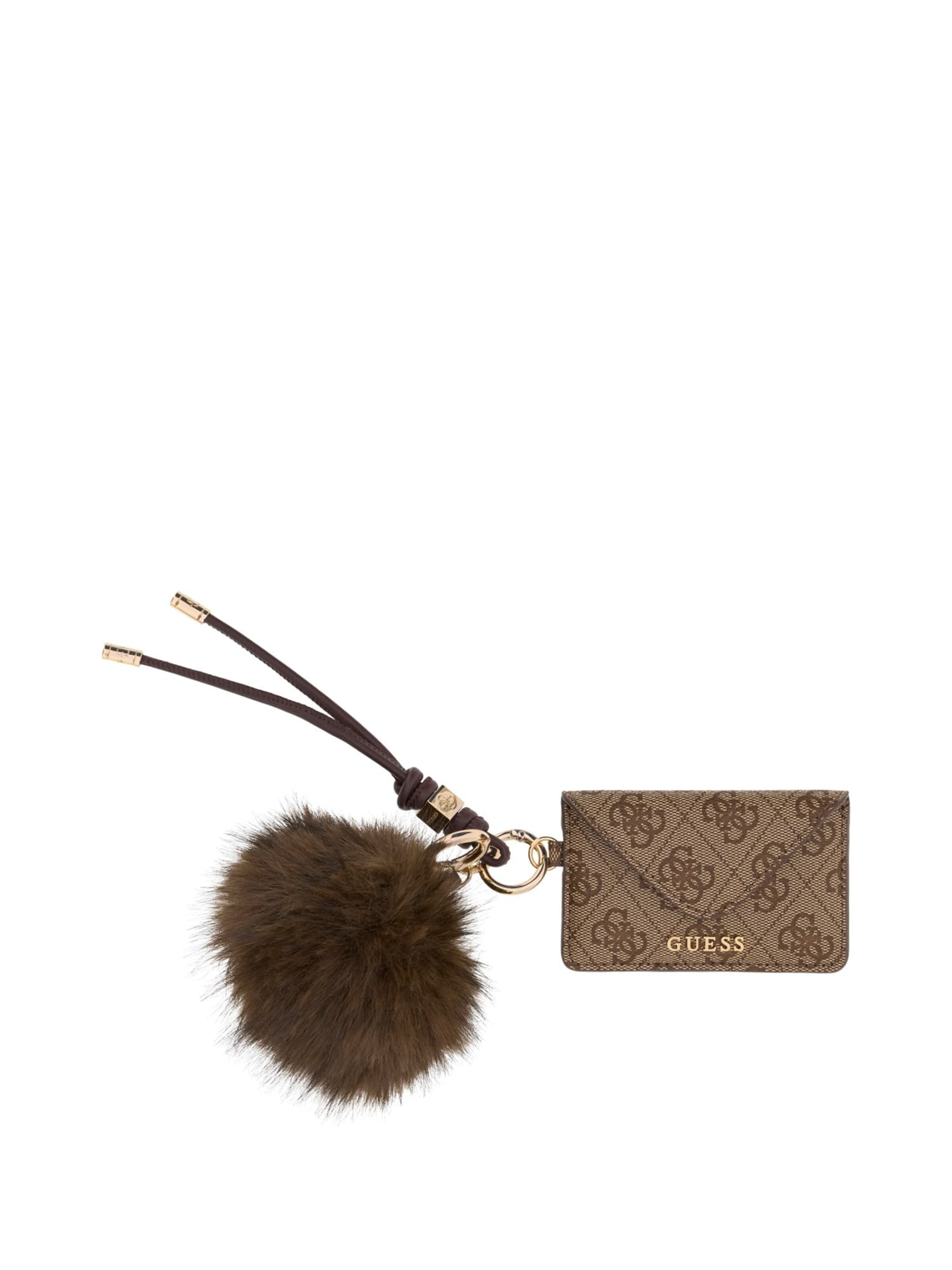 GUESS Key Ring in Beige: front