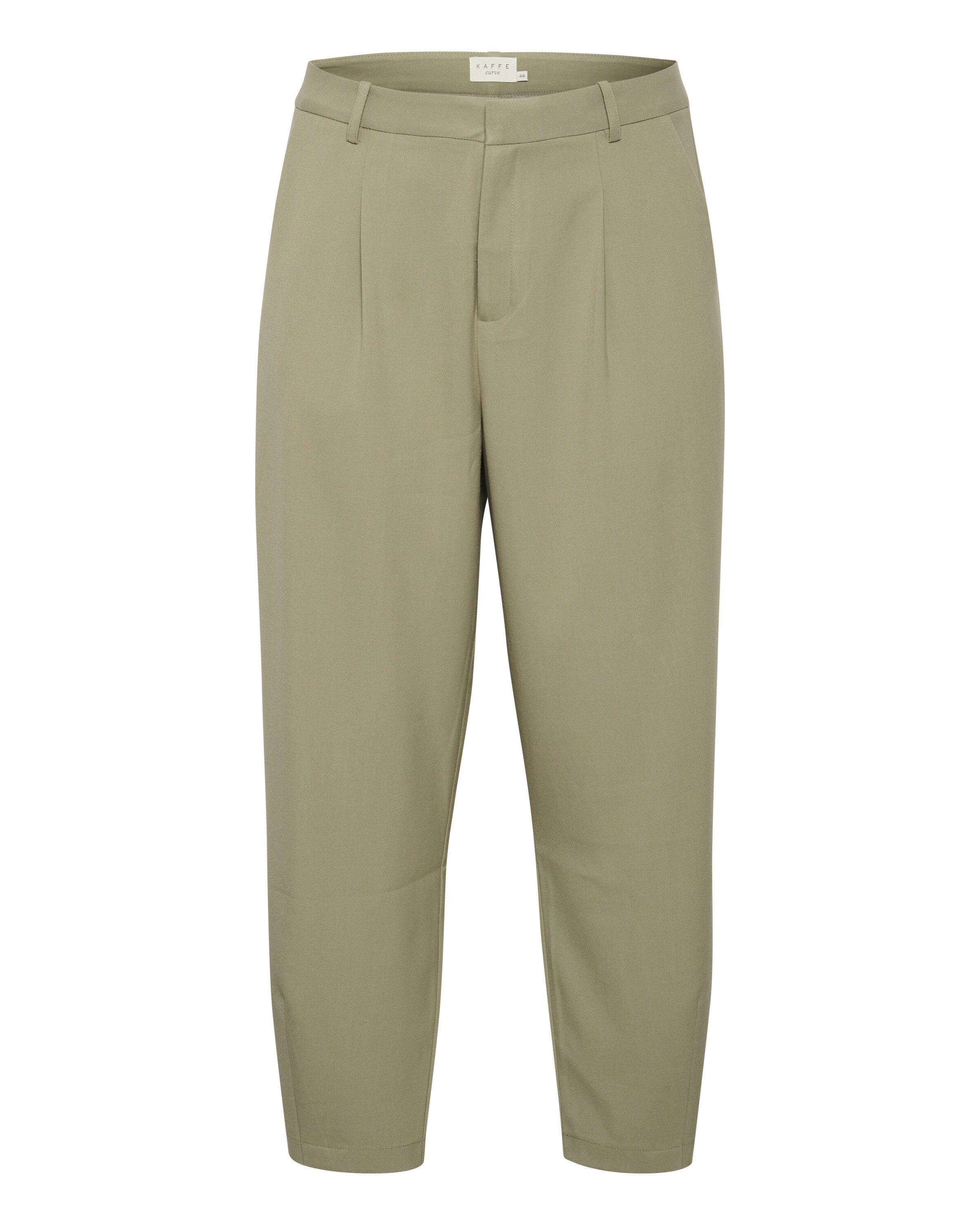 KAFFE CURVE Pleat-front trousers 'Merla' in Green: front