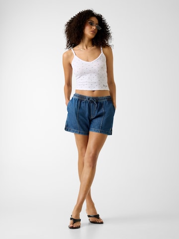 GUESS JEANS Топ 'POINTELLE' в Белый