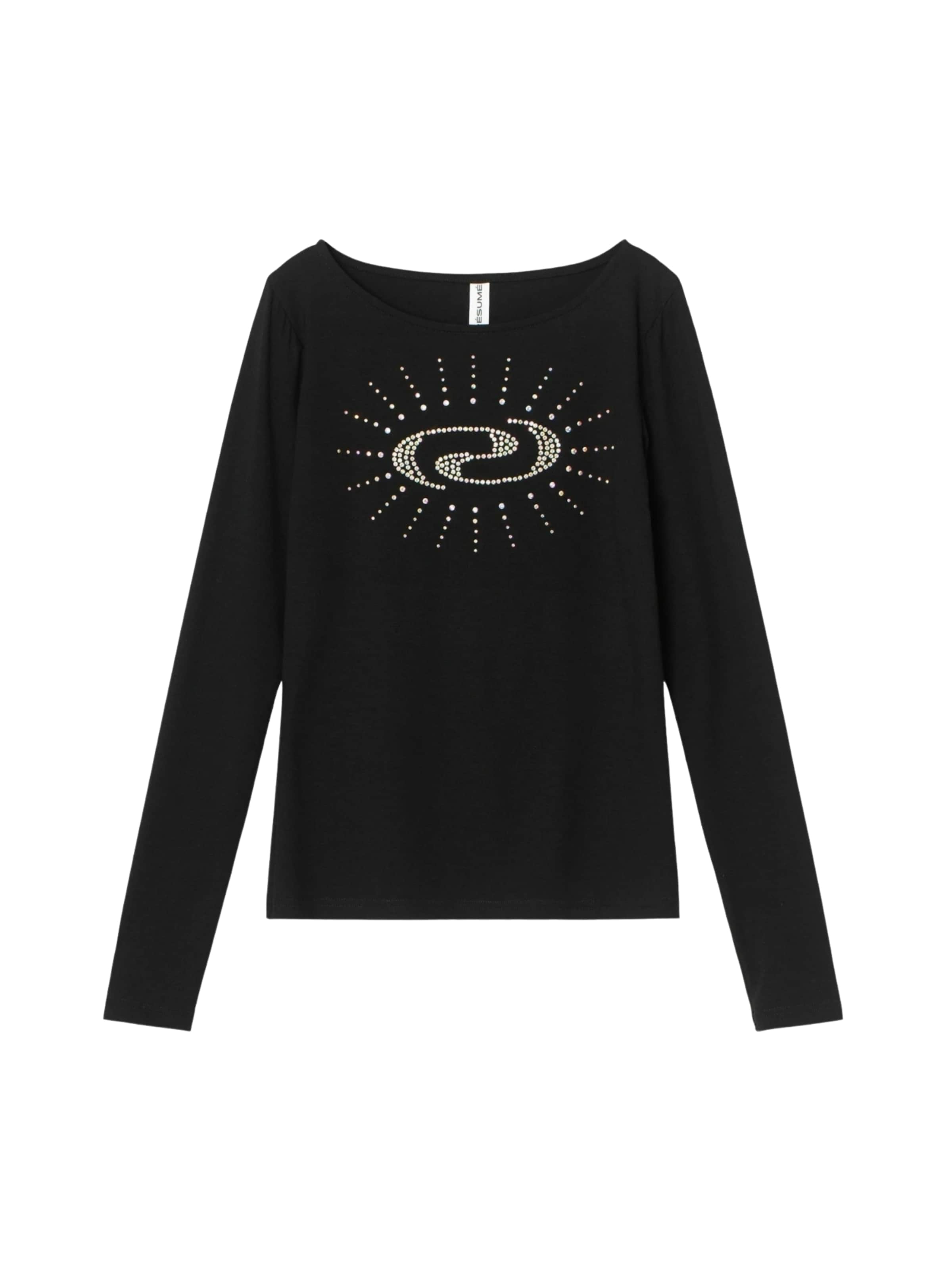 Résumé Tričko 'Valeria' – černá: přední strana