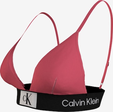 Calvin Klein Swimwear Triangle Bikini Top in Pink