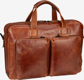 LEONHARD HEYDEN Document Bag 'Porto' in Brown: front