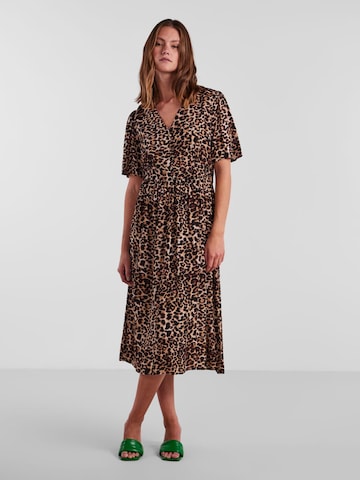 PIECES Shirt dress 'Tala' in Brown: front