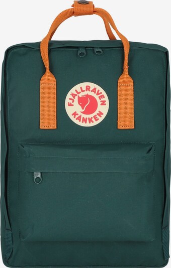 Fjällräven Rucksack 'Kanken' in smaragd / orange / rot / weiß, Produktansicht