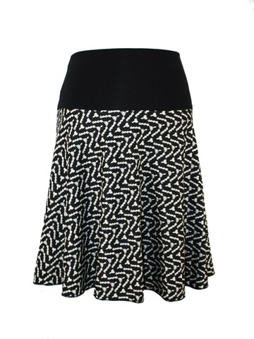 dunkle design Skirt 'Jacquard Strick Ethno' in Black: front