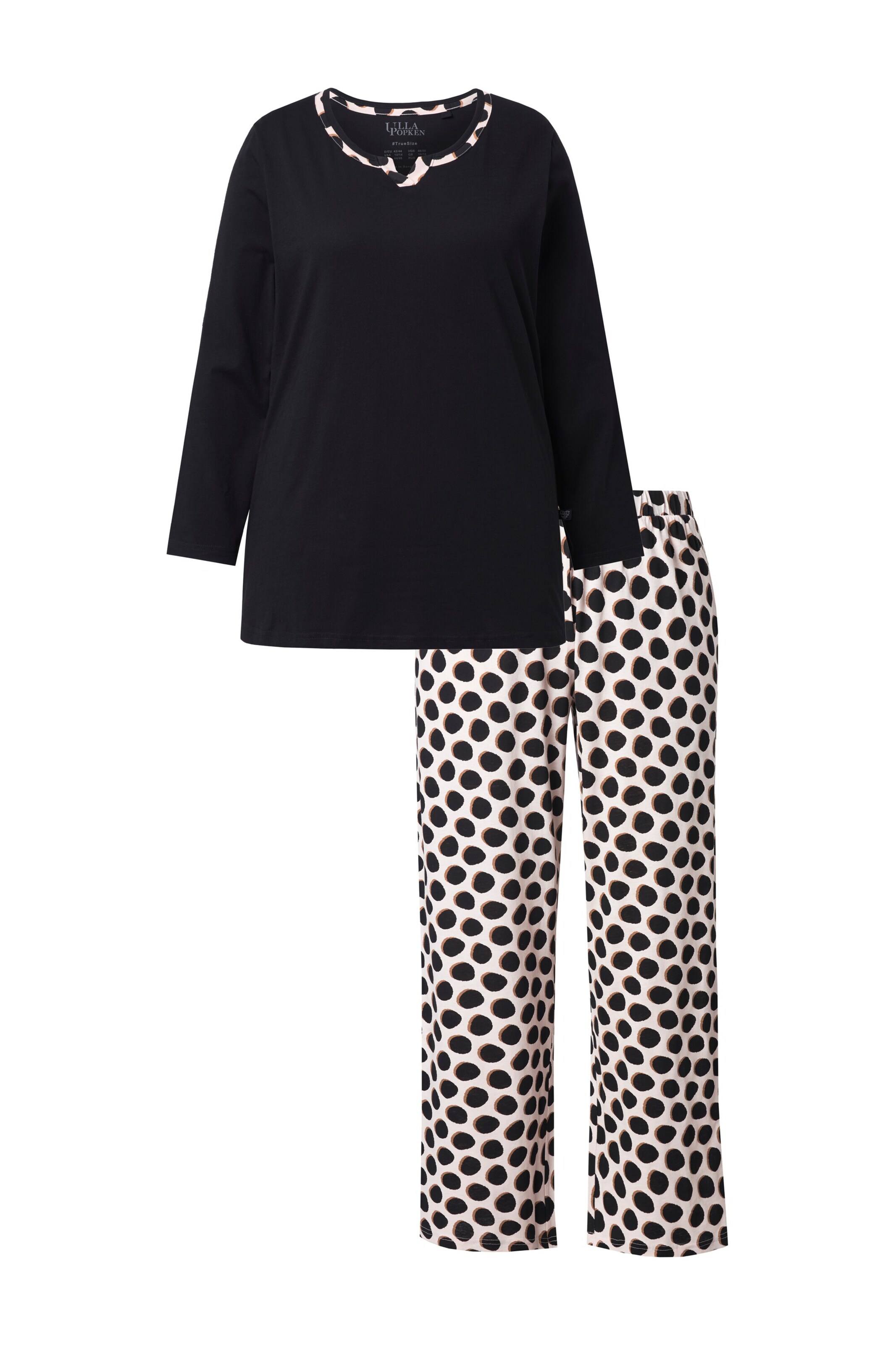 Ulla Popken Pyjamabroek in Zwart: voorkant