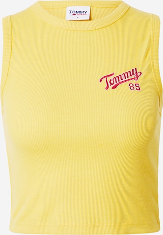 Tommy Jeans Knitted top 'College' in Yellow: front